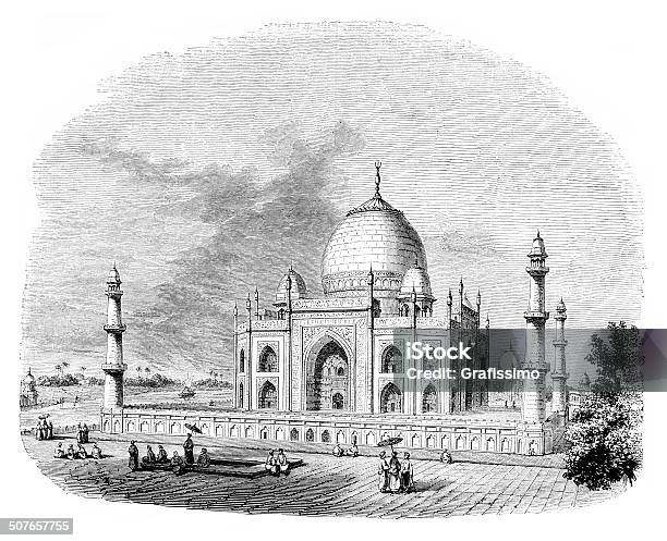 Palace Taj Mahal India 1848 Stock Illustration - Download Image Now - 19th Century, Agra, Antique