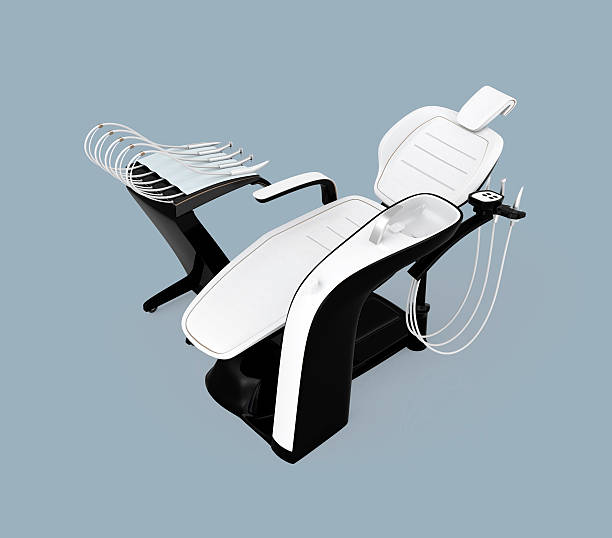 istock Stylish dentist chair isolated on gray background. Clipping path available 507677632
