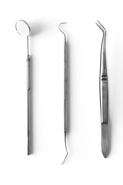 Basic dentist tools stock photo