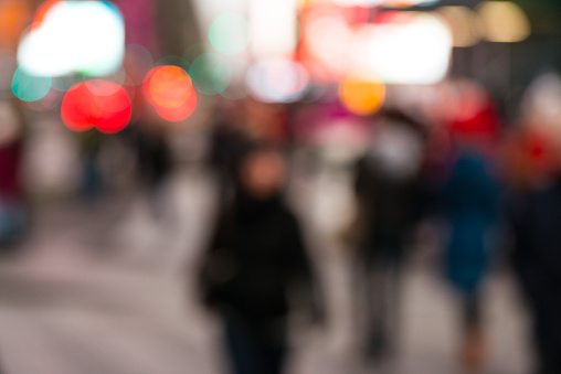 A defocused image of Times Square