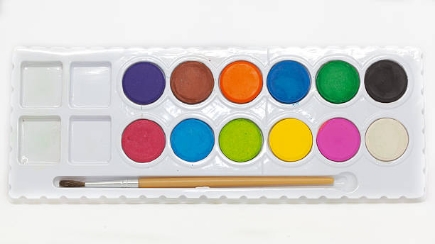istock Colorful watercolor paint box 507682414