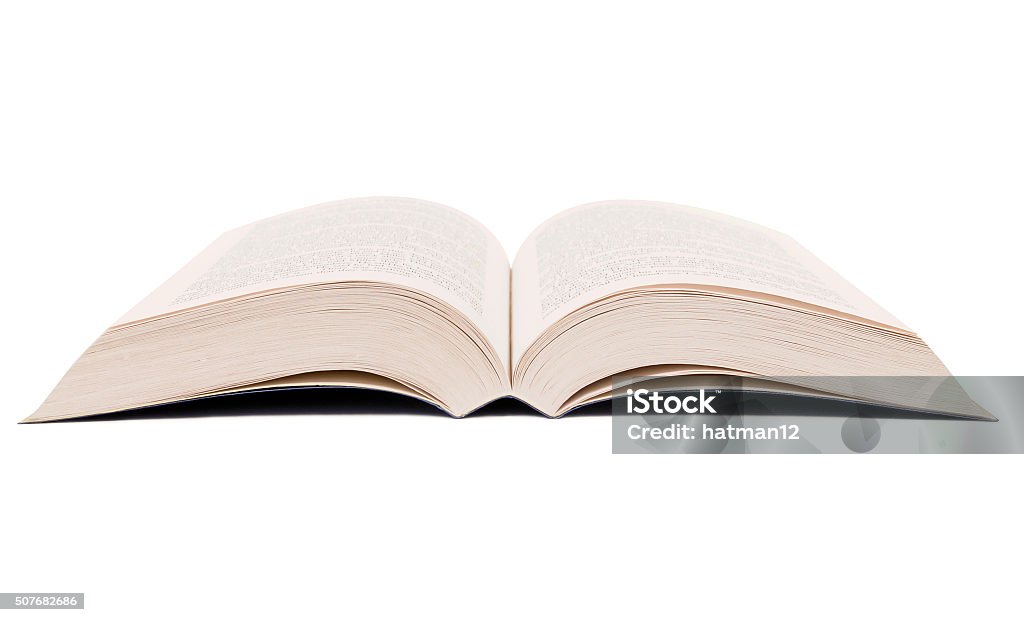 Open book isolated on white background. Open Stock Photo