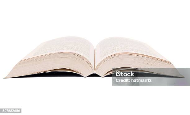 Open Book Isolated On White Background Stock Photo - Download Image Now - Open, Book, Textbook