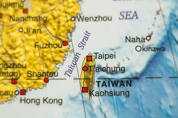 Taiwan country map . stock photo