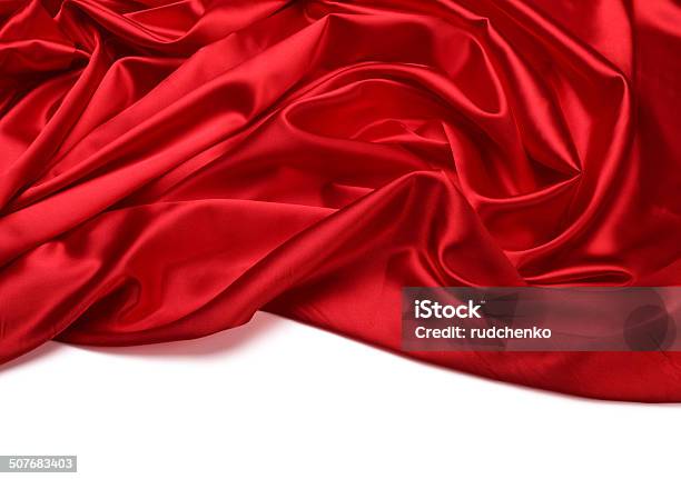 Red Silk Fabric Background-foton och fler bilder på Röd - Röd, Röd sammet - Material, Textil