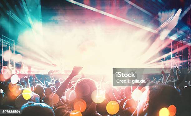 People At Concert Party Stock Photo - Download Image Now - Celebration, Cheering, Crowd of People