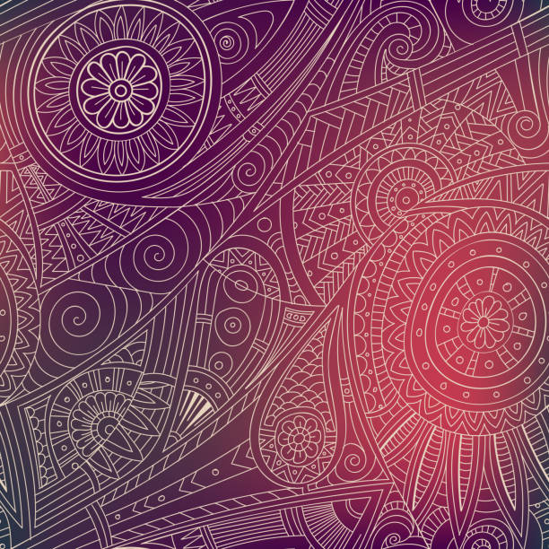 ilustrações, clipart, desenhos animados e ícones de fundo de tribos étnicas. - abstract design pattern mandala