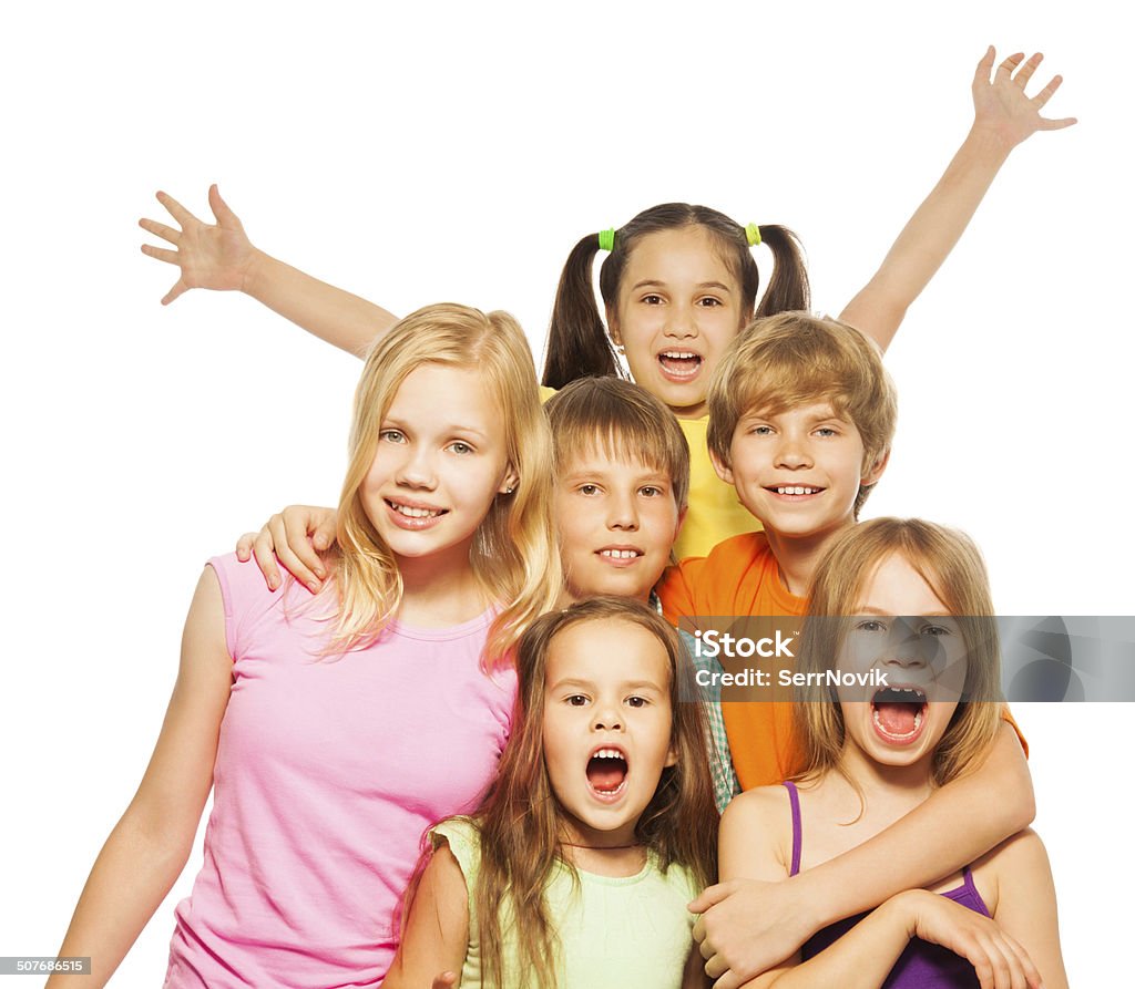 Group Shoot Of A Six Funny Kids Stock Photo - Download Image Now ...