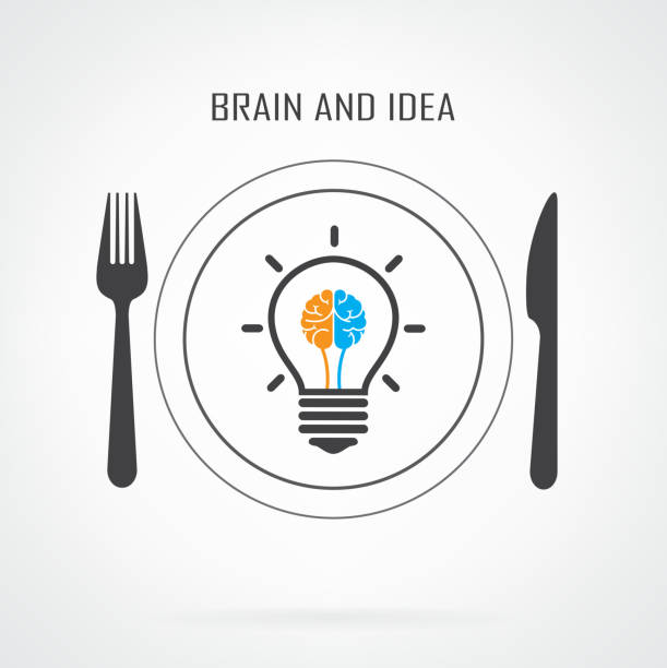 Creative light bulb  idea and brain concept background vector art illustration