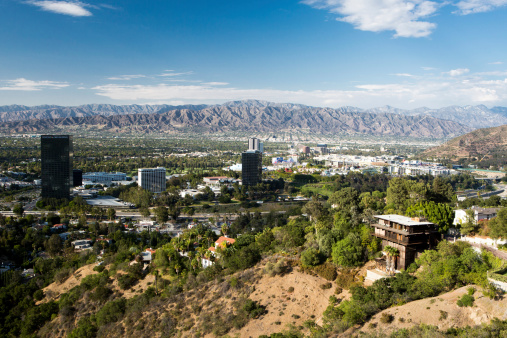 Los Angeles, USA - July 6, 2014: A view over Burbank on a hot clear summer's day