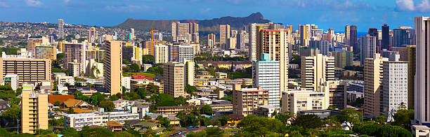 istock Honolulu Oahu Hawaii, Skyline Panorama With Diamond Head in Background 507688767