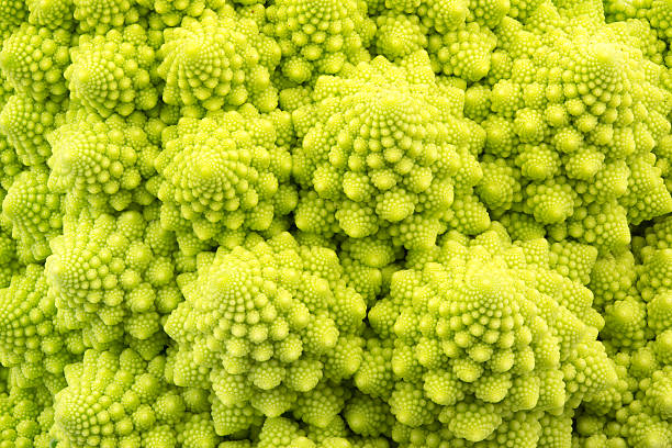 istock Fresh romanesco as food background 507689356
