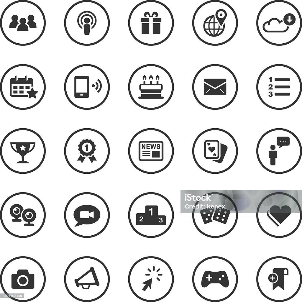 Circle Icons Set | Social Media An illustration of social media icons set for your web page, presentation, & design products. Cloud Computing stock vector