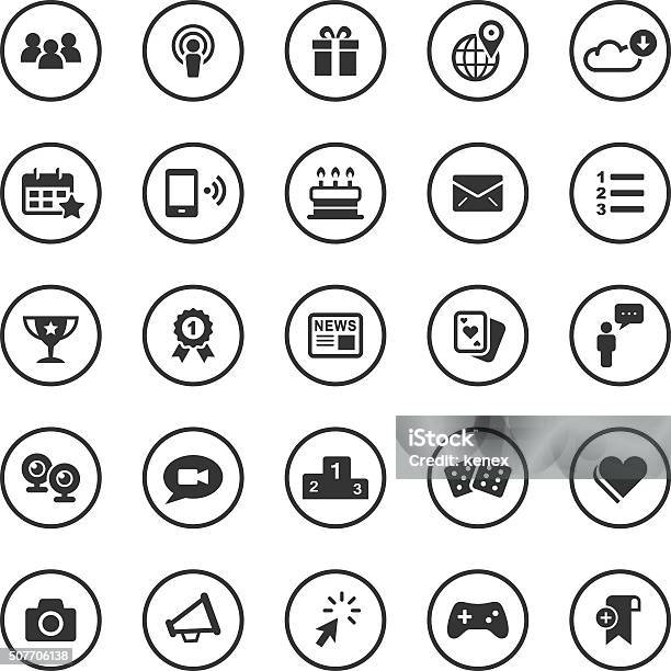 Circle Icons Set Social Media Stock Illustration - Download Image Now - Cloud Computing, Icon Symbol, Mail