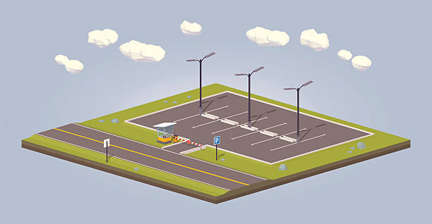 illustrations, cliparts, dessins animés et icônes de aire de stationnement vide - place parking