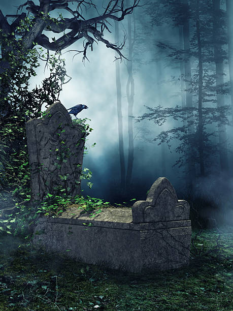istock Old tomb with green vines 507709186