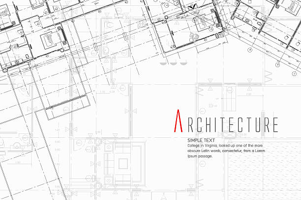 architektur-hintergrund - technische zeichnung stock-grafiken, -clipart, -cartoons und -symbole