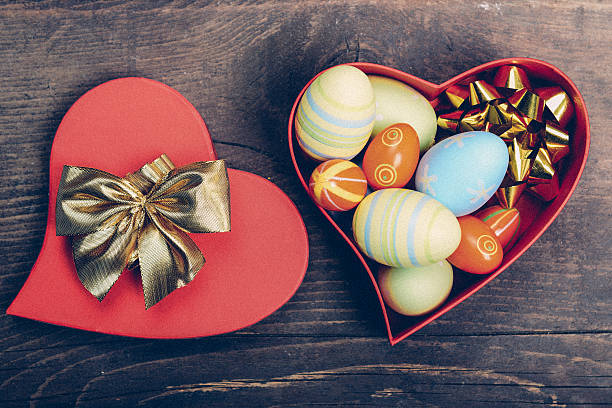 istock Easter Holiday and Easter Eggs on wooden background 507716312