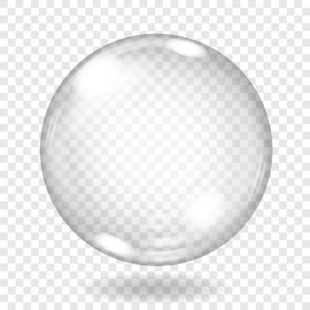 ilustraciones, imágenes clip art, dibujos animados e iconos de stock de grandes esfera de vidrio transparente. transparencia sólo en archivo vectorial - translucent