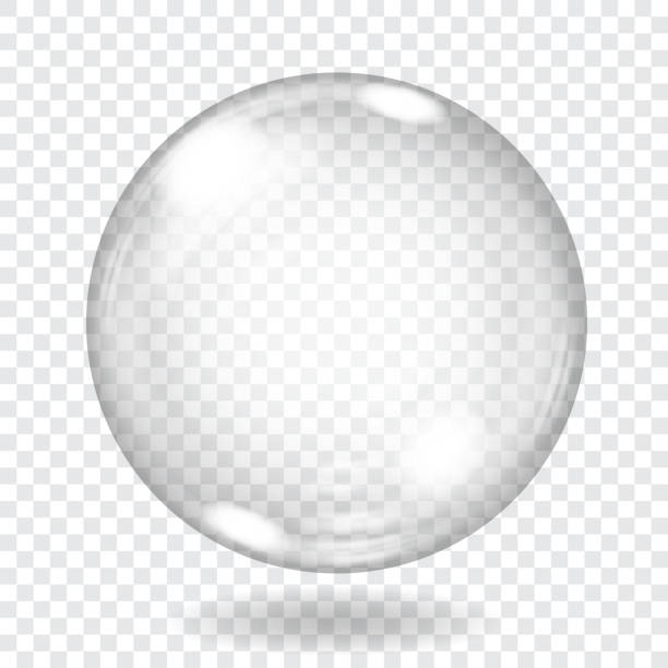 Big transparent glass sphere. Transparency only in vector file Big transparent glass sphere with glares and shadow. Transparency only in vector file. Vector illustrations. EPS10 and JPG are available froth decoration stock illustrations