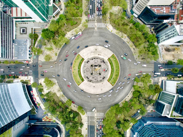 Independence monument in Mexico City Aerial view of Independence monument in Mexico City mexico city photos stock pictures, royalty-free photos & images