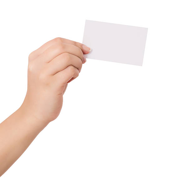 istock Woman hand handle card of posture, isolated on white background 507717504