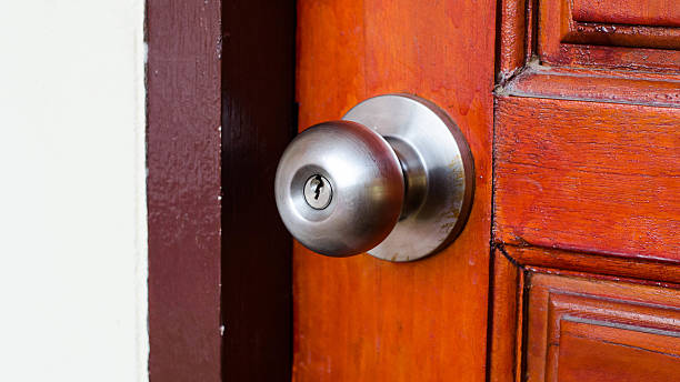 istock Door lock and door knob 507717780
