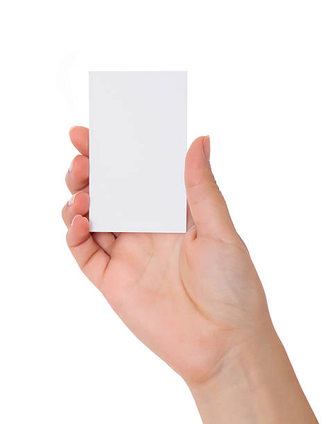 istock Woman hand handle card of posture, isolated on white background 507717976
