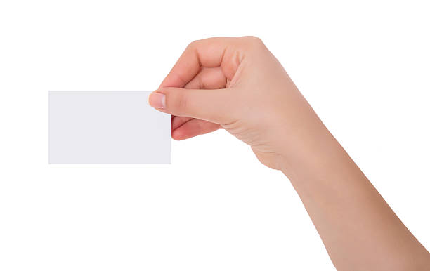 istock Woman hand handle card of posture, isolated on white background 507718022