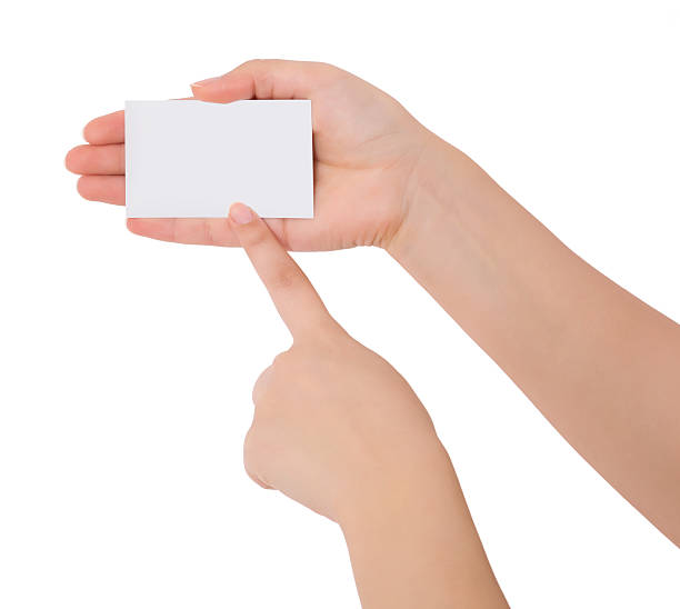 istock Woman hand handle card of posture, isolated on white background 507718084