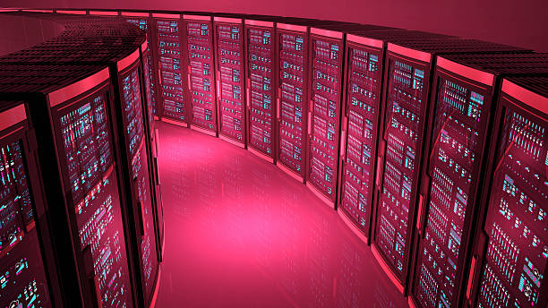 istock Row of servers in a futuristic cloud computing data center 507718210