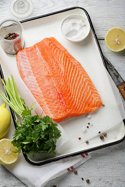 istock fresh trout fillet with spice 507718656