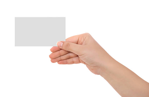 istock Woman hand handle card of posture, isolated on white background 507718838