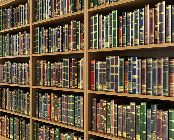 istock Bookshelf full of books background. Old library. 507718972