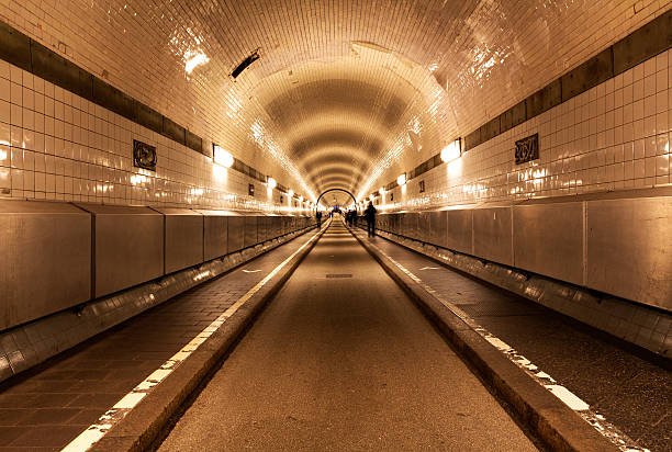Old tunnel under the river Elbe in Hamburg, Germany