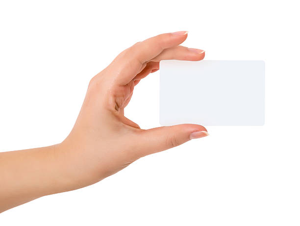 istock Woman hand handle card of posture, isolated on white background 507721050