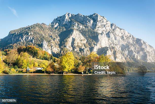 Lake Traunstein In Autumn Stock Photo - Download Image Now - Austria, Blue, Environment