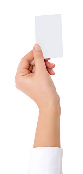 istock Woman hand handle card of posture, isolated on white background 507721102