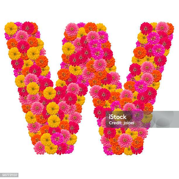 Zinnias Flower Letter Stock Photo - Download Image Now - Alphabet, Beauty In Nature, Blossom