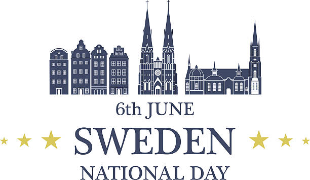 день независимости. швеция - uppsala cathedral stock illustrations