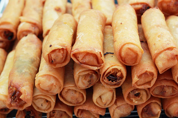 istock Fried spring rolls in the market 507722319