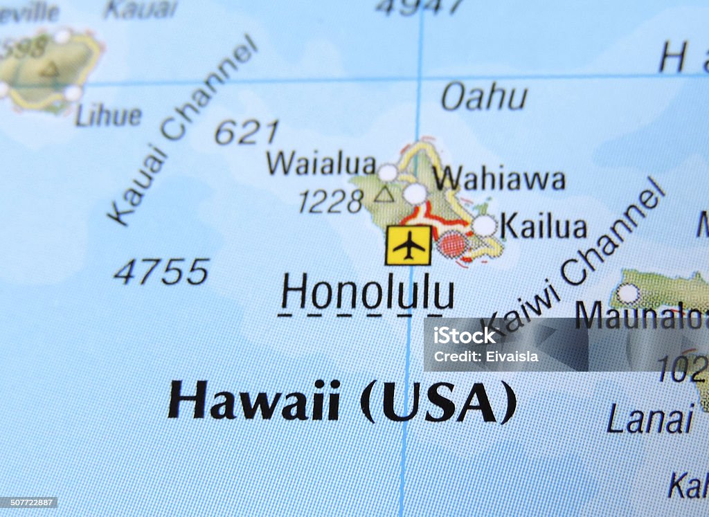 Hawaii Map of Hawaii, USA. Map Stock Photo