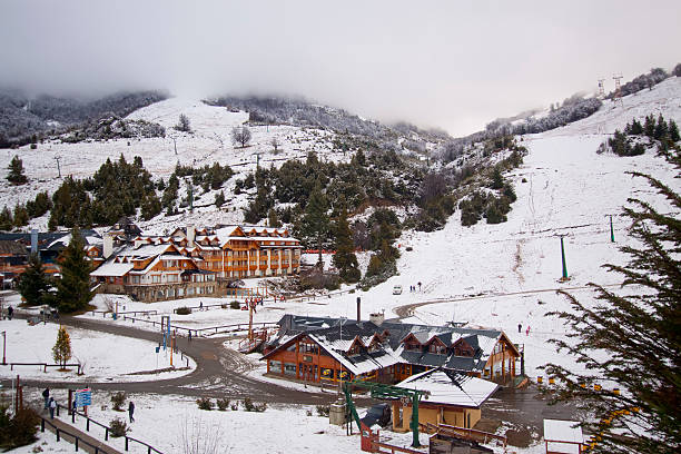Bariloche, Argentina - April 21, 2008: The Cerro Catedral Skiing Station, the biggest in South America, in Patagonia Argentina region, during the winter.