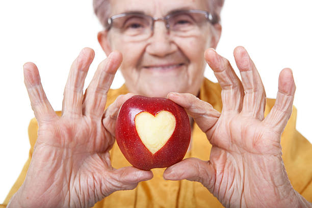 Apple heart stock photo