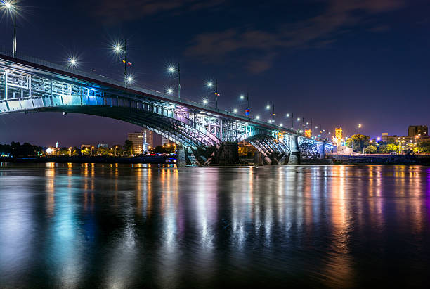 istock Night view of Poniatowski bridge 507727515