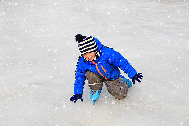 istock cute little boy learning to skate in winter 507743454