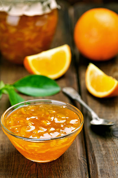 istock Orange jam in glass bowl 507743750