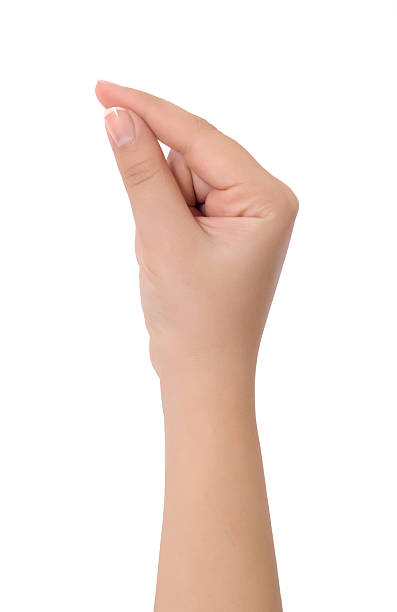 istock Woman hand handle card of posture, isolated on white background 507743816