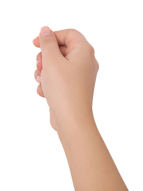 istock Woman hand handle card of posture, isolated on white background 507743880