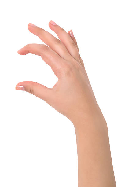 istock Woman hand handle card of posture, isolated on white background 507743962